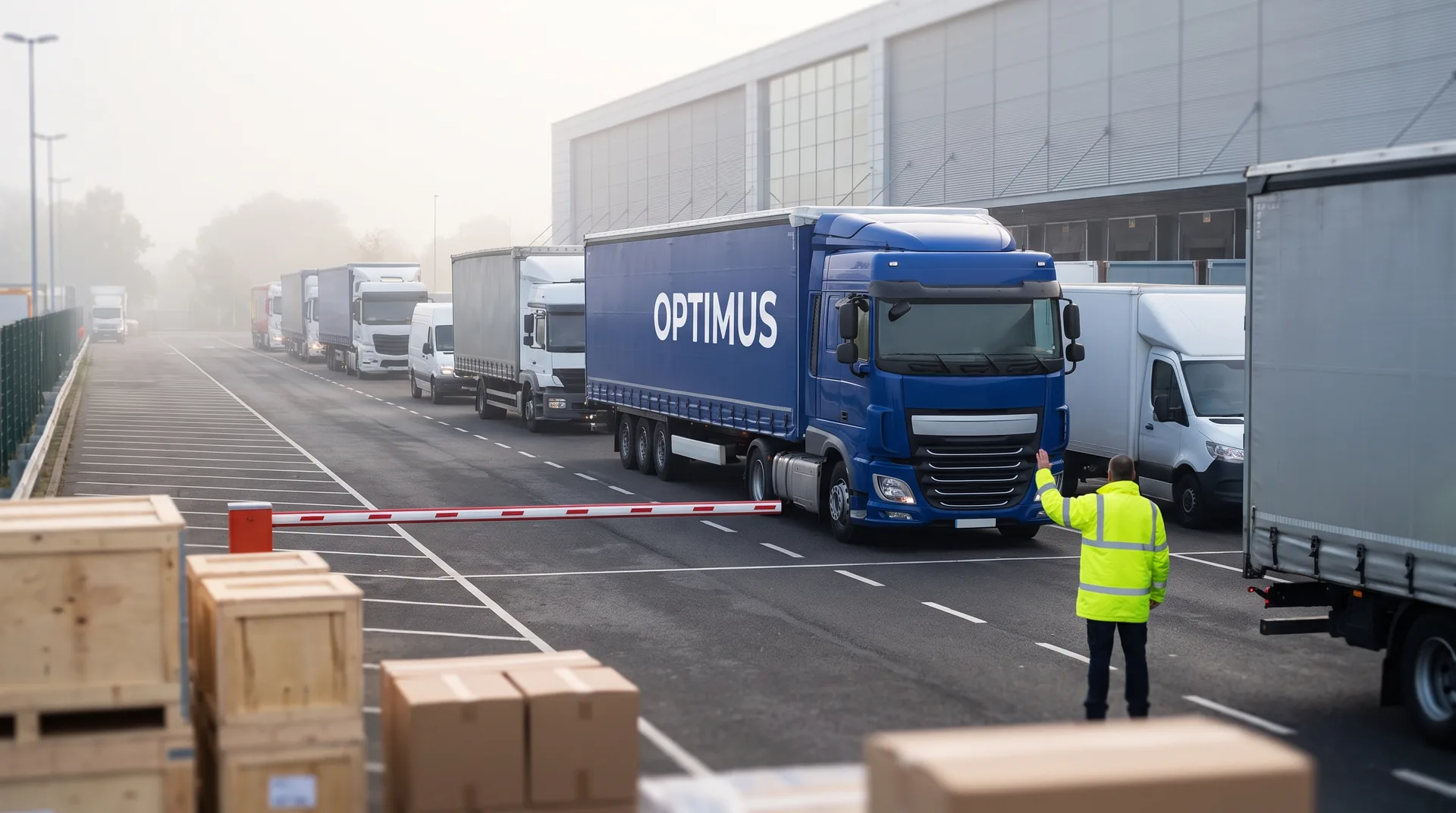 Marshalling yard and vehicle queue: why the truck waits outside