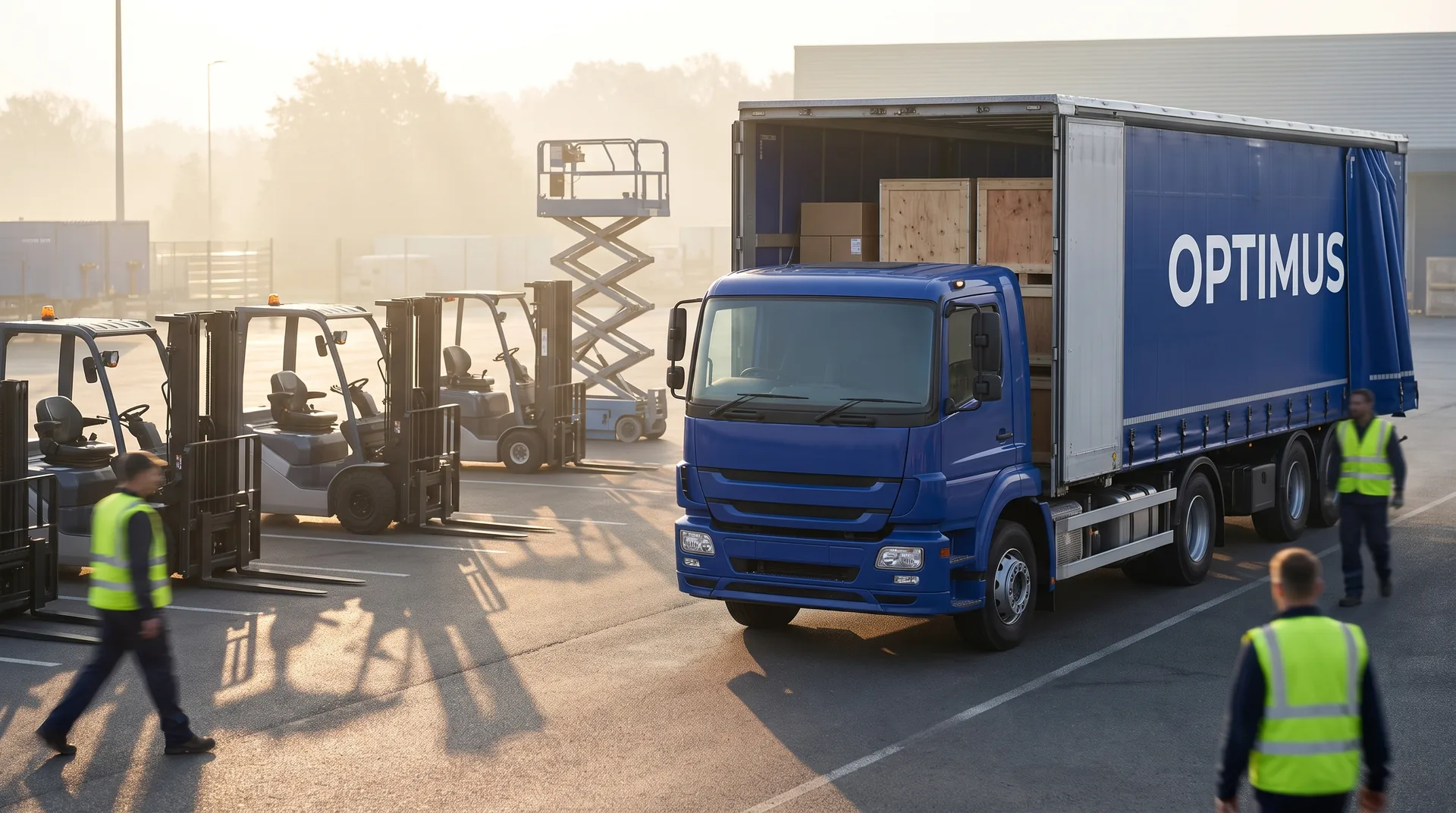 Forklifts, scissor lifts and boom lifts: transport from the UK