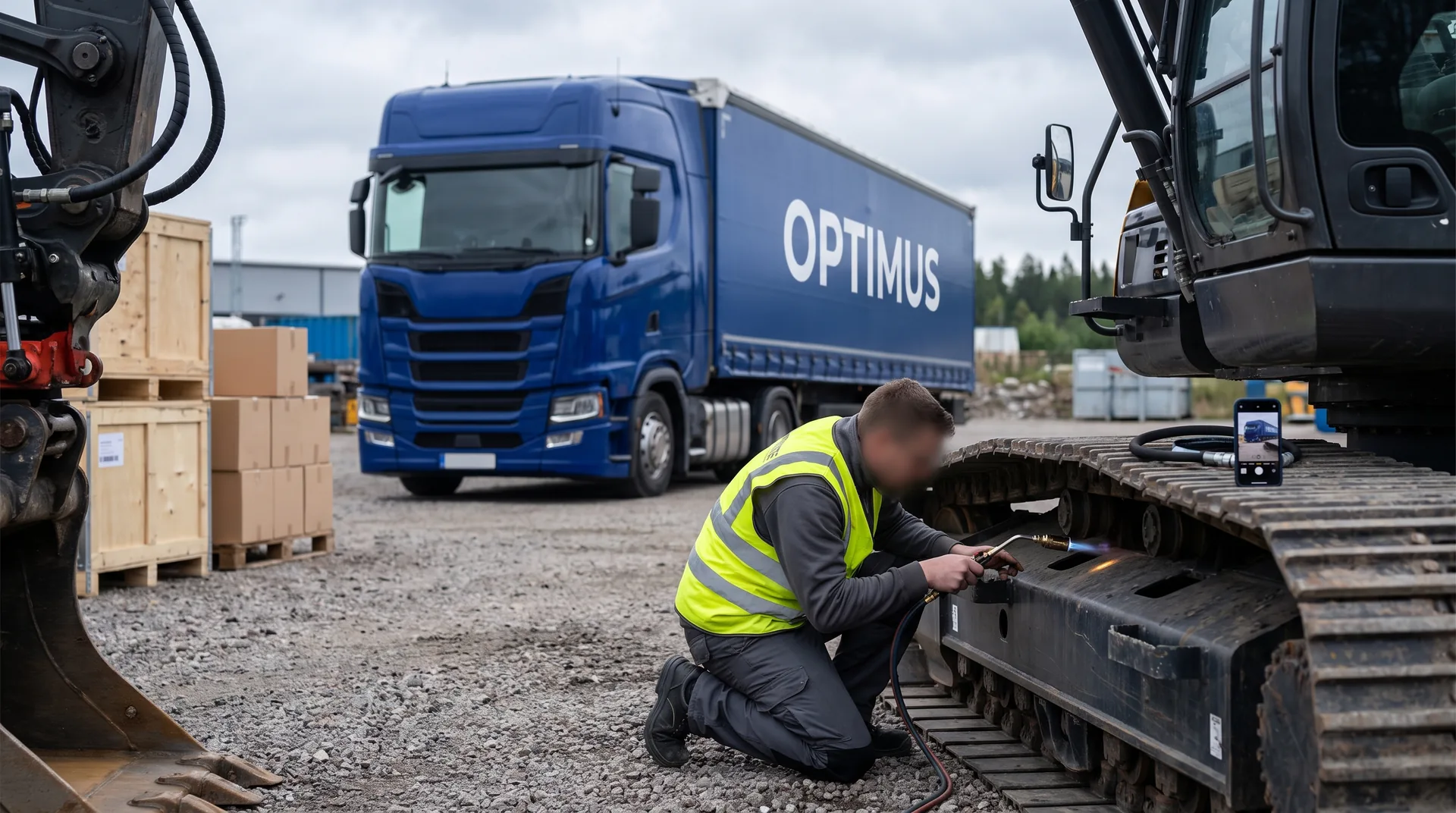 Inspecting a machine before collection from the auction yard
