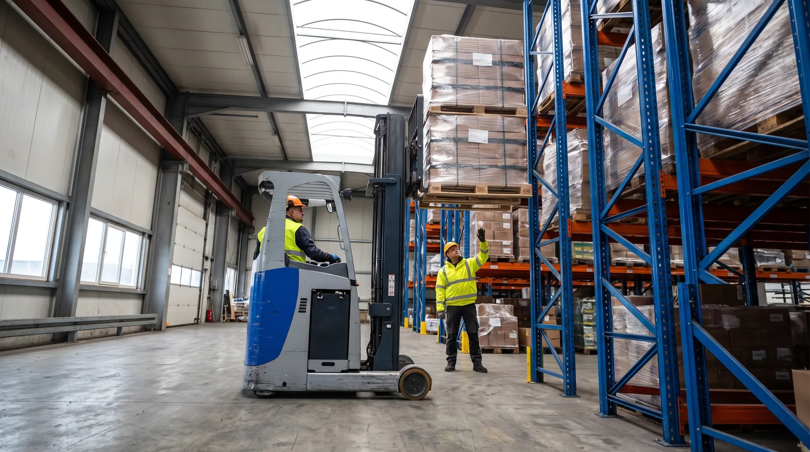 Pallet stacking and double-stacking in a UK warehouse: safe height and weight