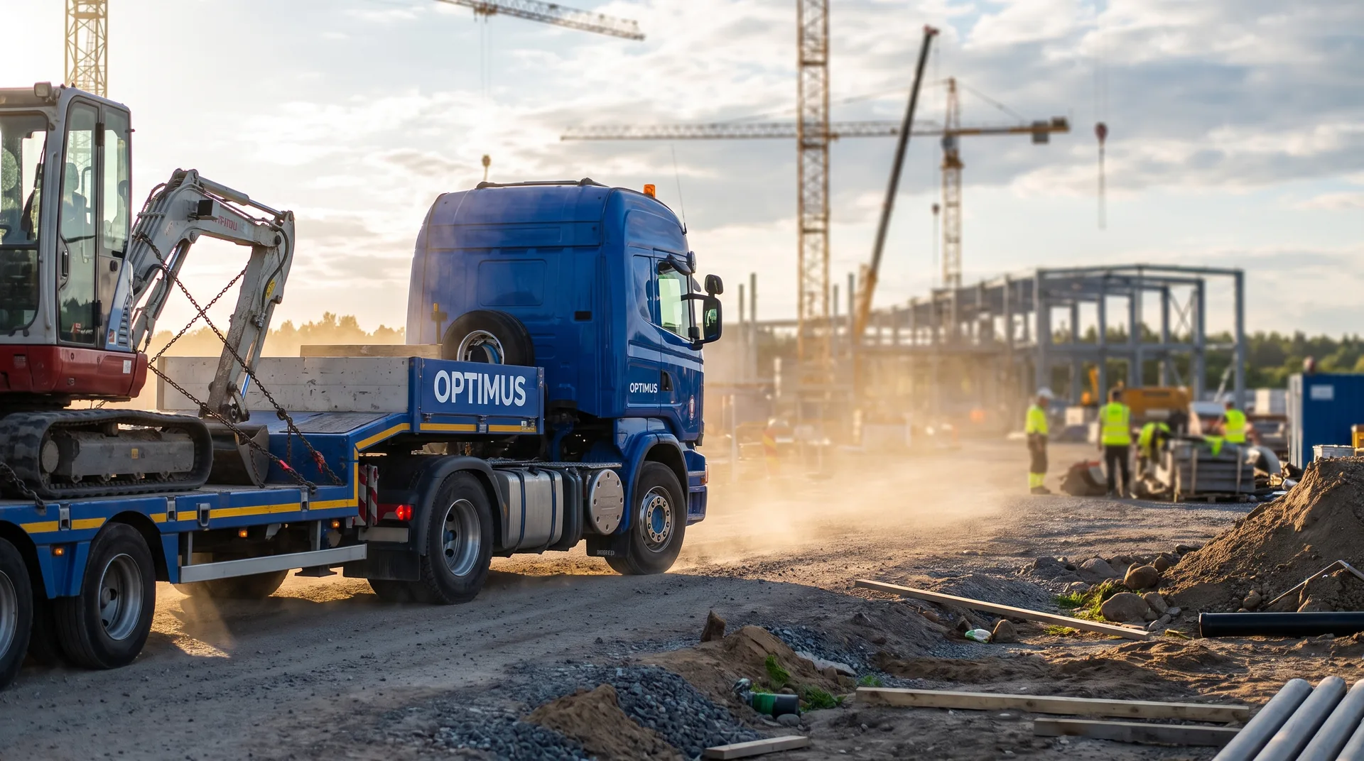Construction equipment and machinery transport to UK sites