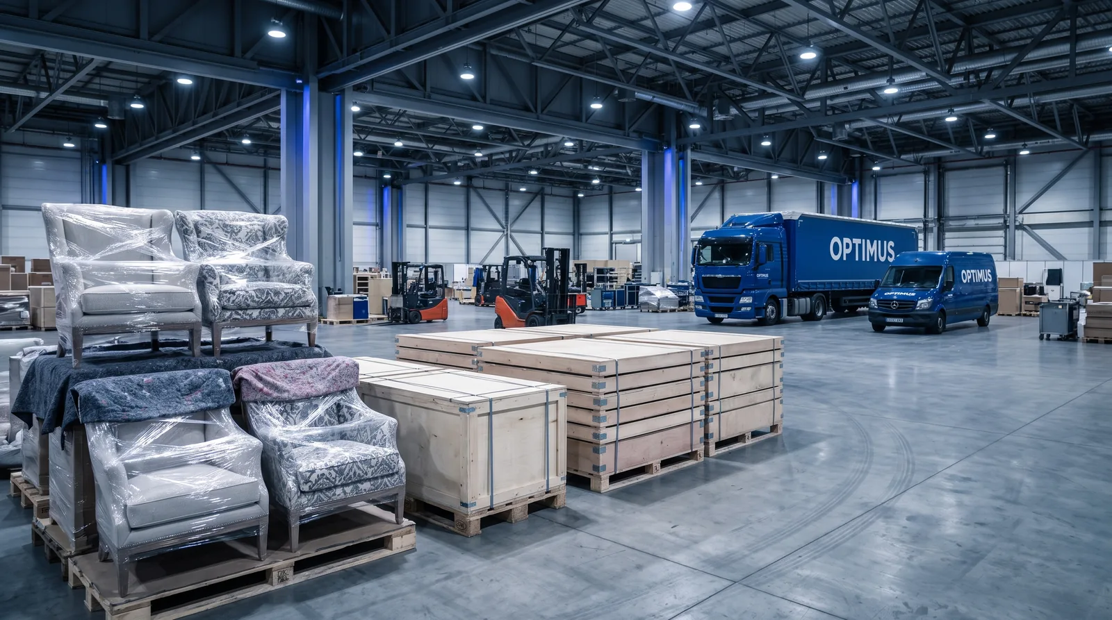 Furniture transport to the January Furniture Show at the NEC